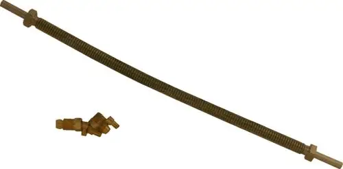 Zündgasleitung mit Zündgasdüse, geeignet für Wolf-Produkte, zeigt metallische Oberfläche und zwei konische Anschlussstücke.